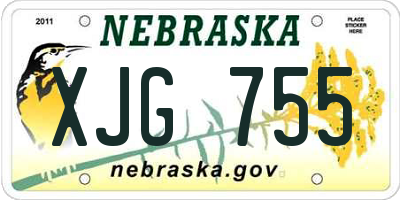 NE license plate XJG755