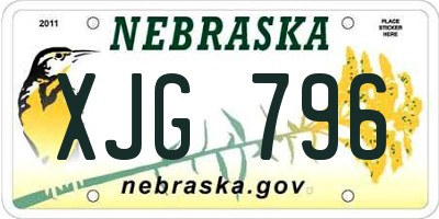 NE license plate XJG796