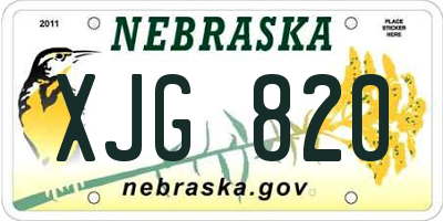 NE license plate XJG820