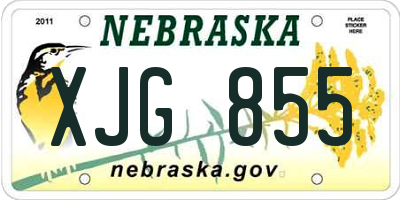 NE license plate XJG855