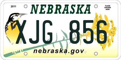 NE license plate XJG856