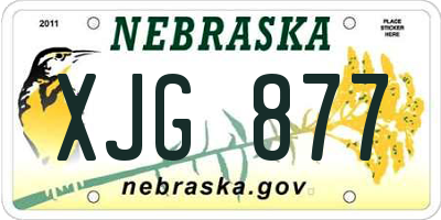 NE license plate XJG877