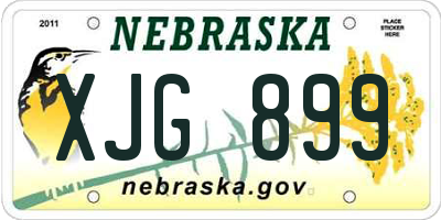 NE license plate XJG899