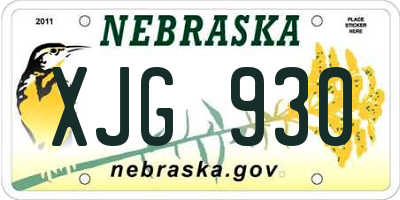 NE license plate XJG930
