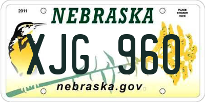 NE license plate XJG960