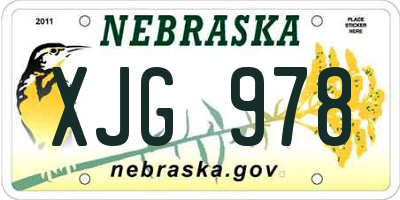 NE license plate XJG978