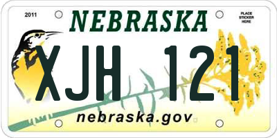 NE license plate XJH121