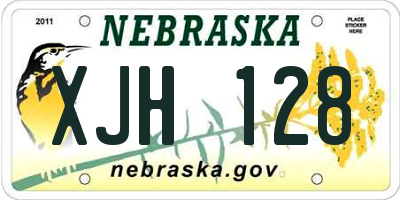 NE license plate XJH128