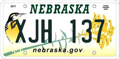 NE license plate XJH137