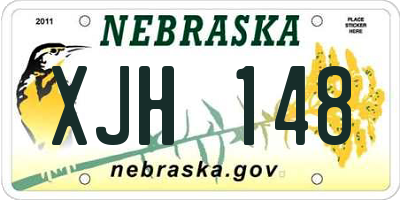NE license plate XJH148
