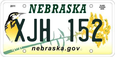 NE license plate XJH152