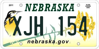 NE license plate XJH154