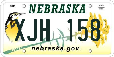 NE license plate XJH158