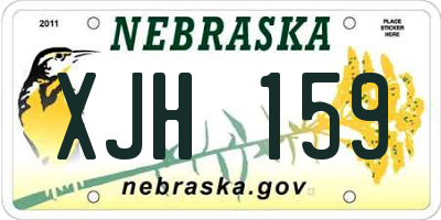 NE license plate XJH159
