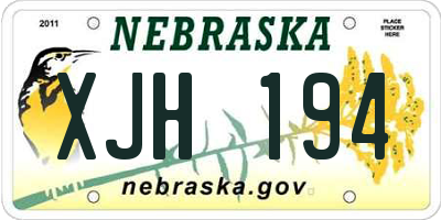 NE license plate XJH194