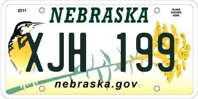 NE license plate XJH199