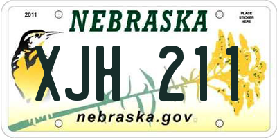 NE license plate XJH211