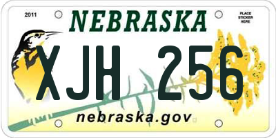 NE license plate XJH256