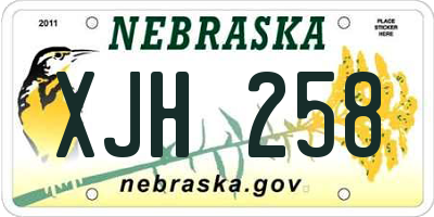 NE license plate XJH258