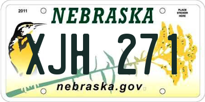 NE license plate XJH271