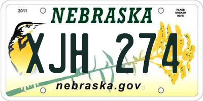 NE license plate XJH274