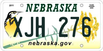 NE license plate XJH276