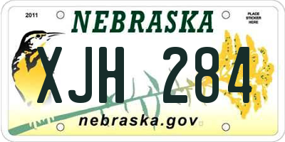 NE license plate XJH284
