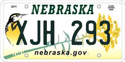 NE license plate XJH293