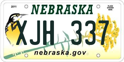 NE license plate XJH337