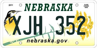 NE license plate XJH352