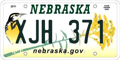 NE license plate XJH371