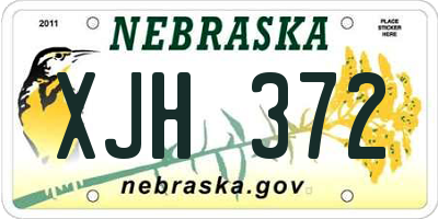 NE license plate XJH372