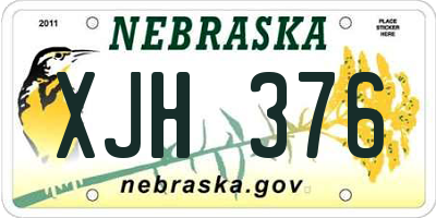 NE license plate XJH376