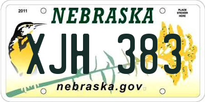 NE license plate XJH383