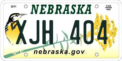 NE license plate XJH404