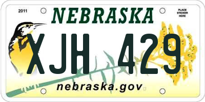 NE license plate XJH429