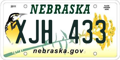 NE license plate XJH433