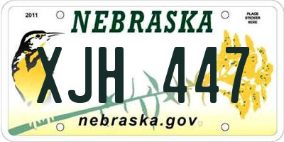 NE license plate XJH447
