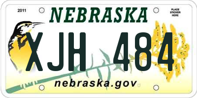 NE license plate XJH484