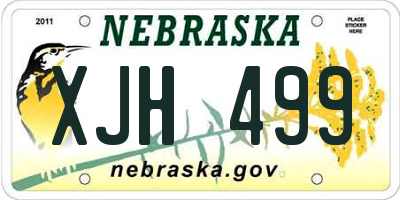 NE license plate XJH499