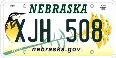 NE license plate XJH508