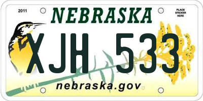 NE license plate XJH533