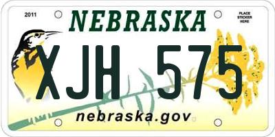 NE license plate XJH575