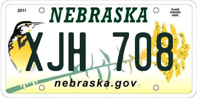 NE license plate XJH708