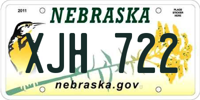 NE license plate XJH722