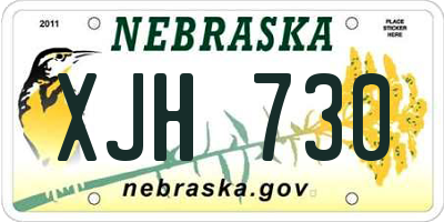 NE license plate XJH730