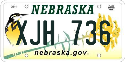NE license plate XJH736