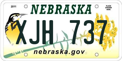 NE license plate XJH737