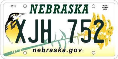 NE license plate XJH752