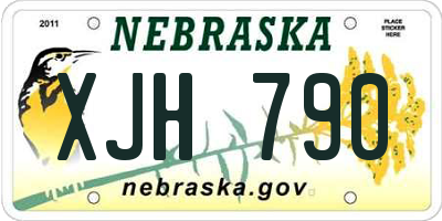NE license plate XJH790